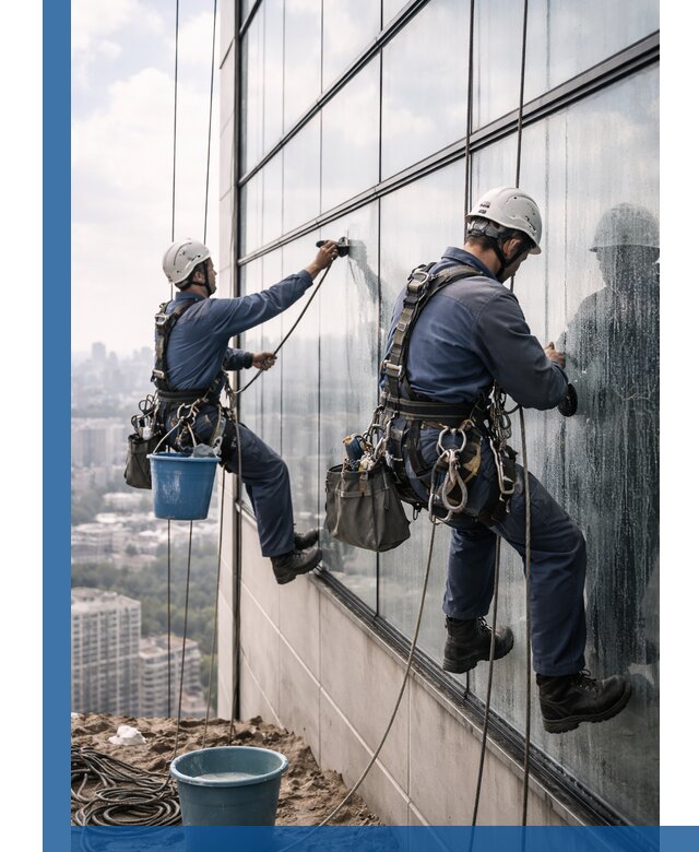 Профессиональная мойка фасадных окон альпинистами в Сланцах