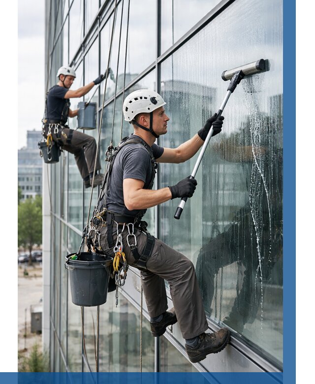Мойка витражей альпинистами в Сланцах от 723 р. под ключ|ВЫСОТНИК-Слы