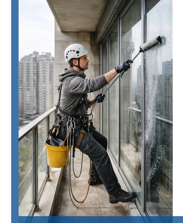 Профессиональная мойка балконного остекления в Сланцах