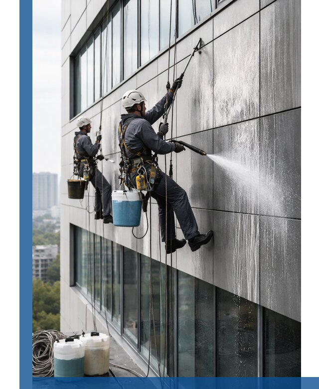 Профессиональная мойка вентилируемых фасадов в Сланцах