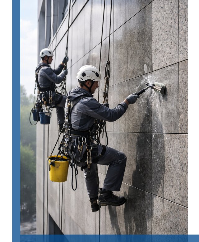 Профессиональная мойка фасада из керамогранита в Сланцах