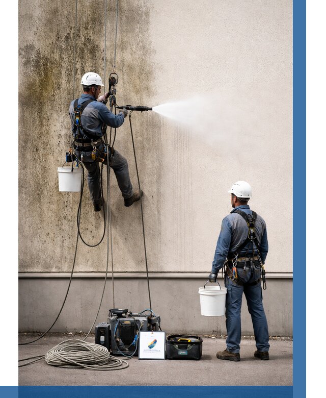 Очистка фасада от плесени в Сланцах от 310 р. | ВЫСОТНИК-Слы