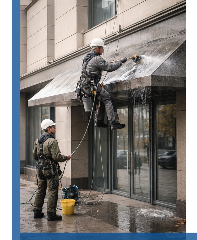 Профессиональная мойка козырьков и навесов в Сланцах