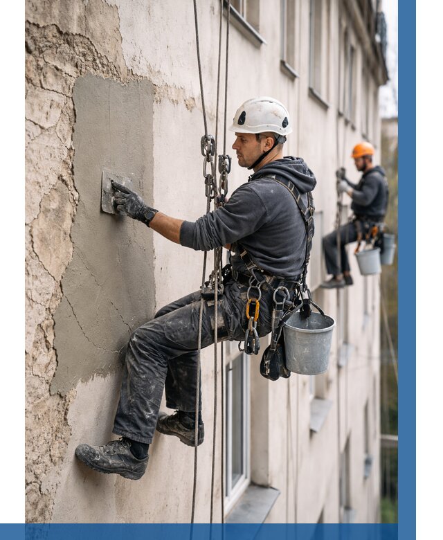 Восстановление штукатурки фасада в Сланцах от 1240 р. | ВЫСОТНИК-Слы