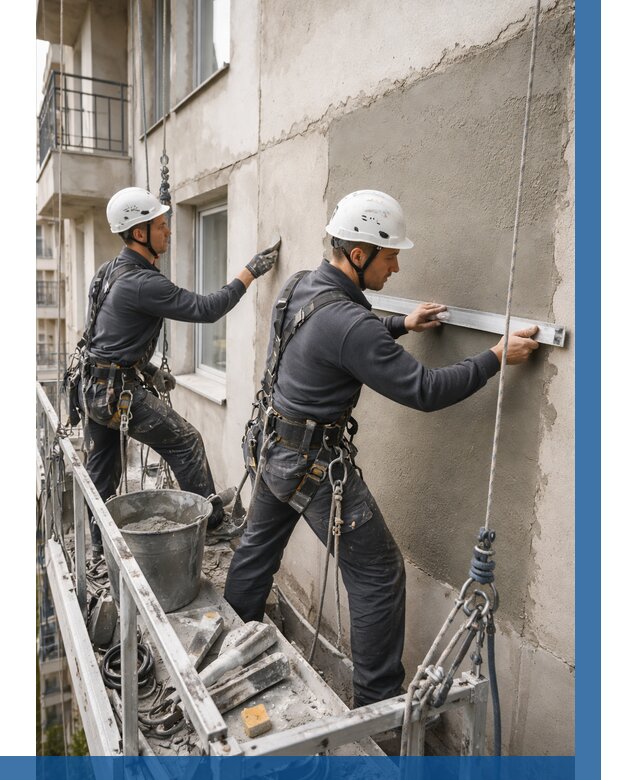 Штукатурка фасада на высоте в Сланцах от 930 р. | ВЫСОТНИК-Слы