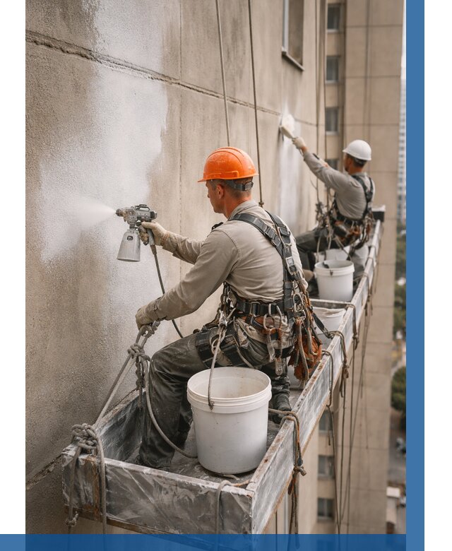 Грунтовка фасада на высоте в Сланцах от 124 р. | ВЫСОТНИК-Слы