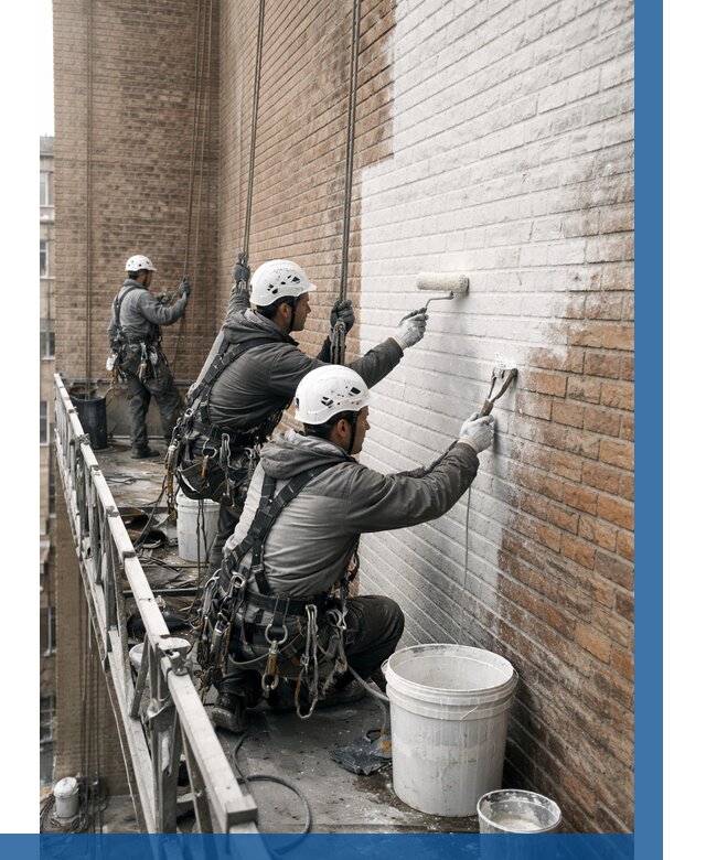 Покраска кирпичного фасада в Сланцах от 362 р. | ВЫСОТНИК-Слы