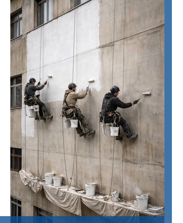 Покраска бетонного фасада в Сланцах от 362 р за м2 | ВЫСОТНИК-Слы