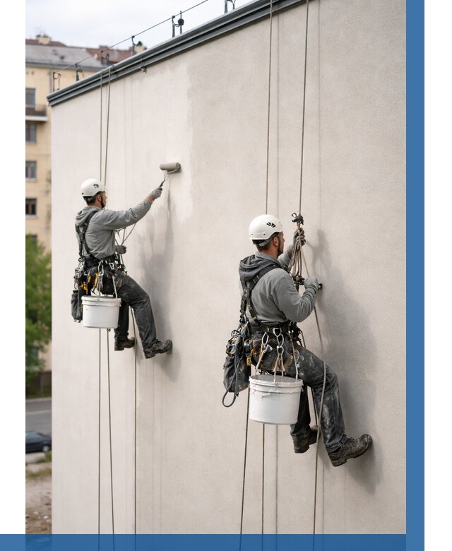 Покраска оштукатуренного фасада в Сланцах от 331 р. | ВЫСОТНИК-Слы