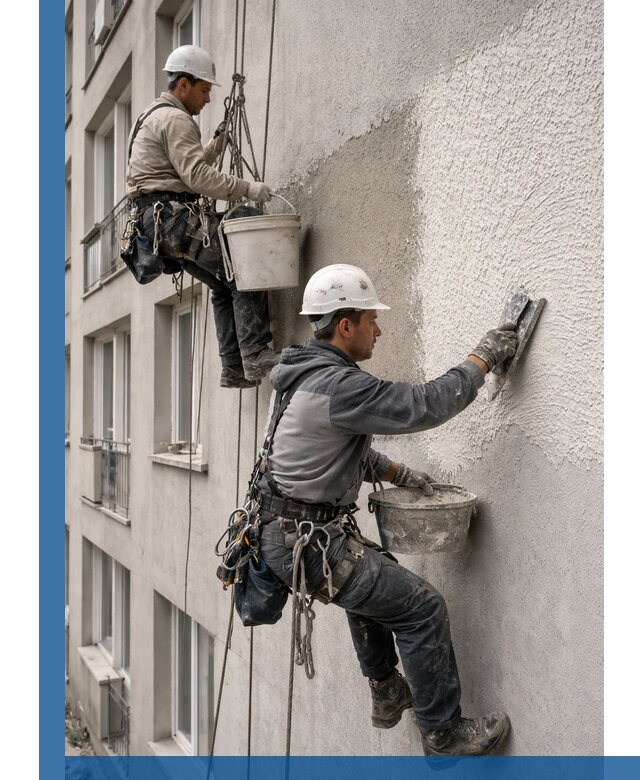 Нанесение декоративной штукатурки короед на фасад в Сланцах