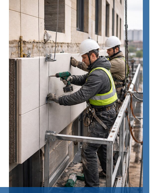 Монтаж фасадных термопанелей в Сланцах от 1550 р. | ВЫСОТНИК-Слы