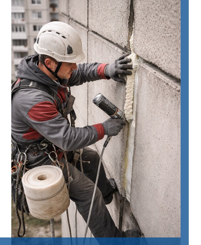 Утепление межпанельных швов в Сланцах от 723 р. | ВЫСОТНИК-Слы