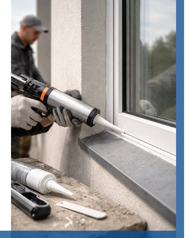 Герметизация монтажных швов окон в Сланцах от 672 р. | ВЫСОТНИК-Слы