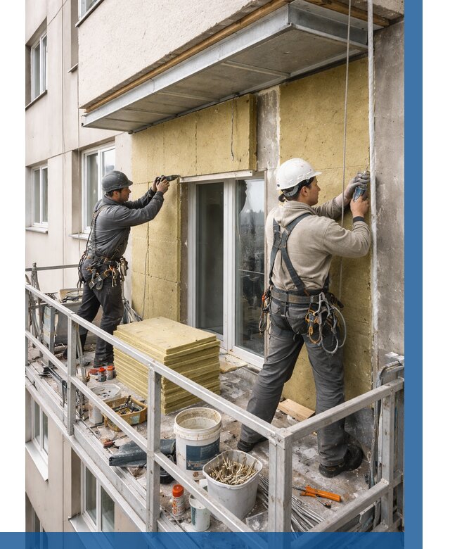 Утепление балкона снаружи в Сланцах от 1653 р. под ключ ВЫСОТНИК-Слы