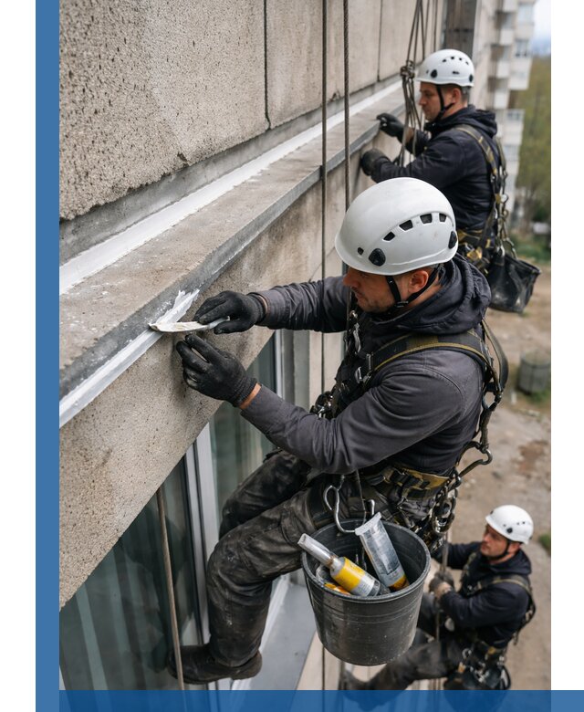 Герметизация примыкания балкона в Сланцах под ключ с гарантией