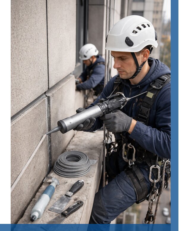 Герметизация деформационных швов фасада в Сланцах от 723 | ВЫСОТНИК-Слы