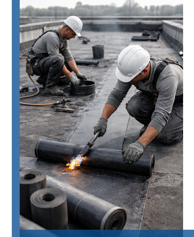 Ремонт рулонной кровли в Сланцах герметизация и восстановление