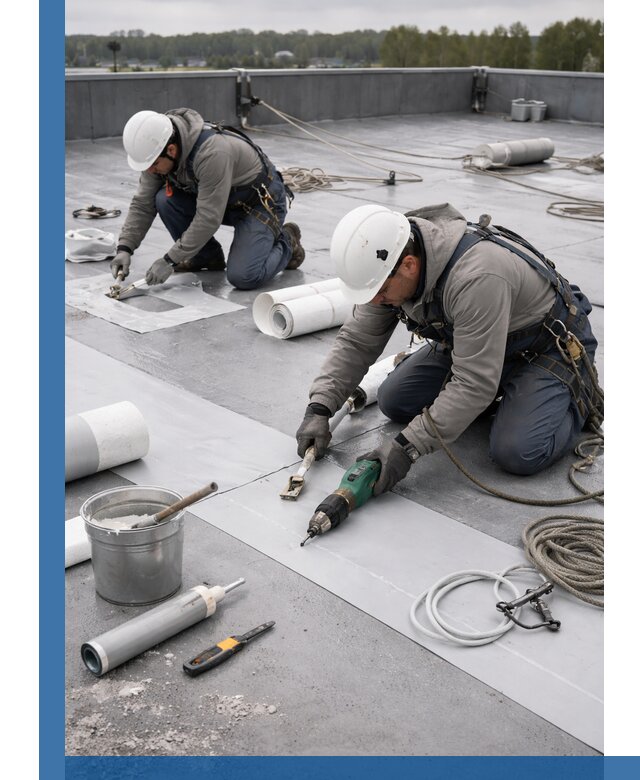 Ремонт мембранной кровли в Сланцах качественно и с гарантией