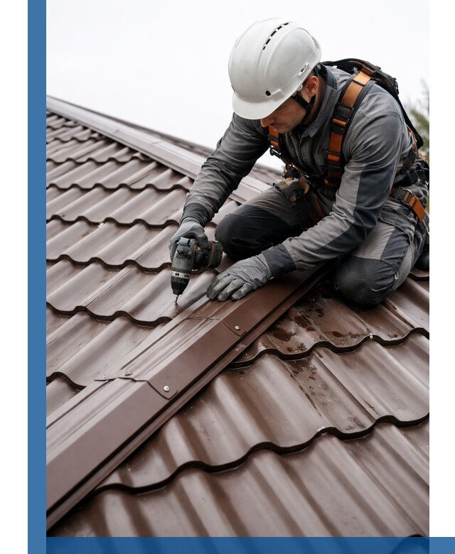 Ремонт металлочерепицы на крыше в Сланцах профессионально