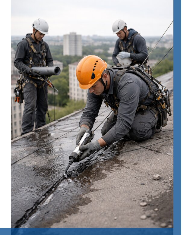 Устранение протечек кровли в Сланцах от 12398 р. | ВЫСОТНИК-Слы