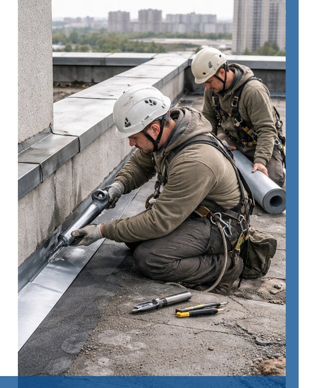 Ремонт кровельных примыканий в Сланцах от 1240 р. | ВЫСОТНИК-Слы