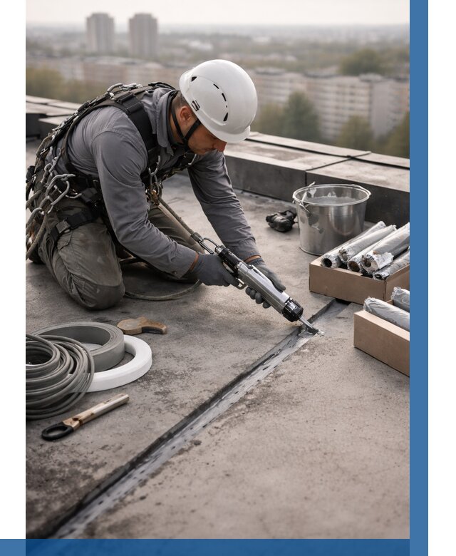 Герметизация швов кровли в Сланцах от 465 р./м2 | ВЫСОТНИК-Слы