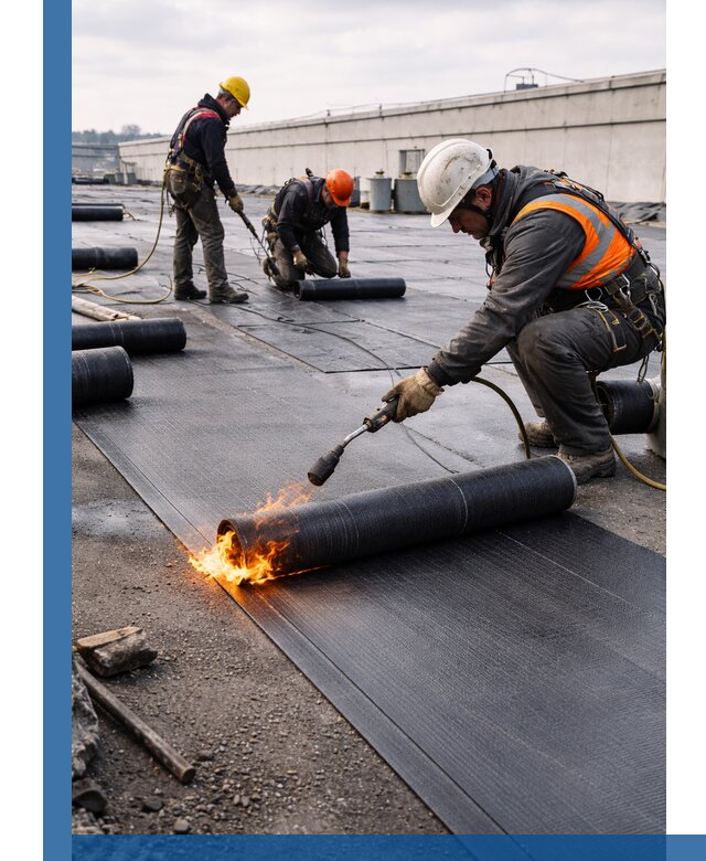 Монтаж наплавляемой кровли в Сланцах профессионально