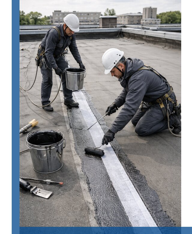 Гидроизоляция кровли мастикой в Сланцах надежная защита