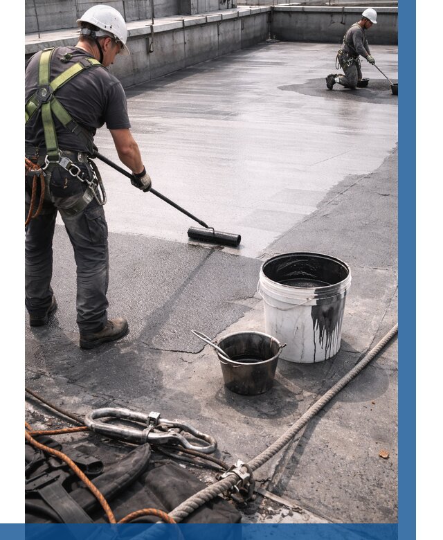 Гидроизоляция кровли жидкой резиной в Сланцах от 517 р. | ВЫСОТНИК-Слы