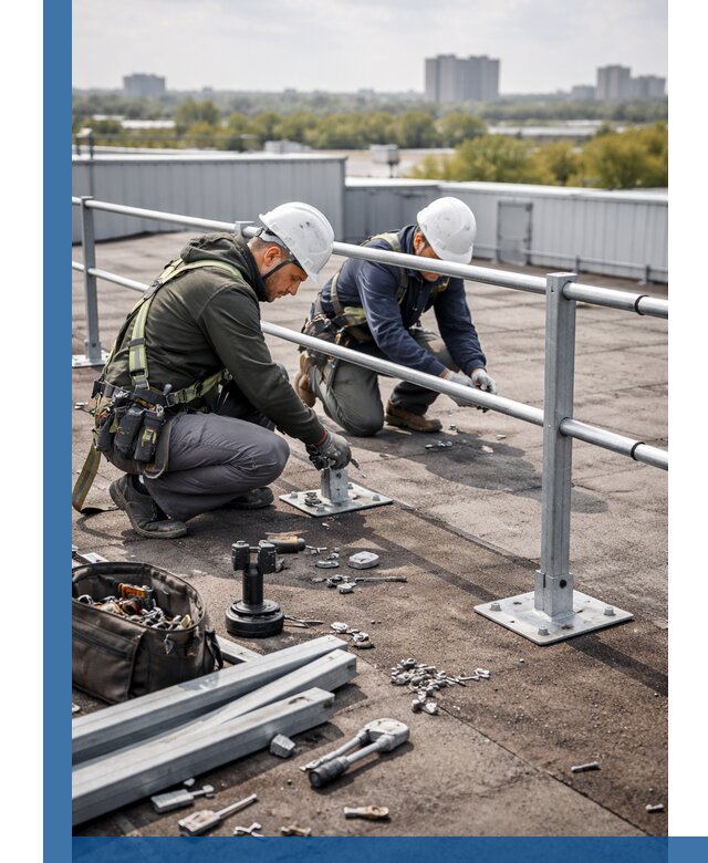 Монтаж кровельного ограждения в Сланцах под ключ с гарантией