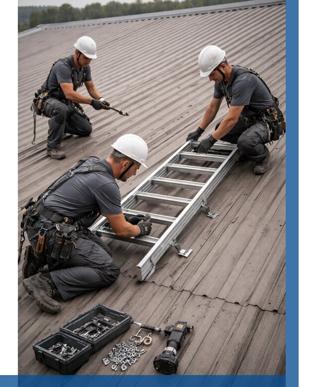 Монтаж кровельной лестницы в Сланцах от 4649 р. | ВЫСОТНИК-Слы