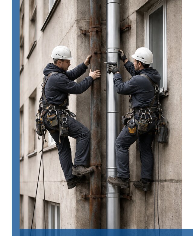 Замена водосточных труб в Сланцах: монтаж и демонтаж под ключ