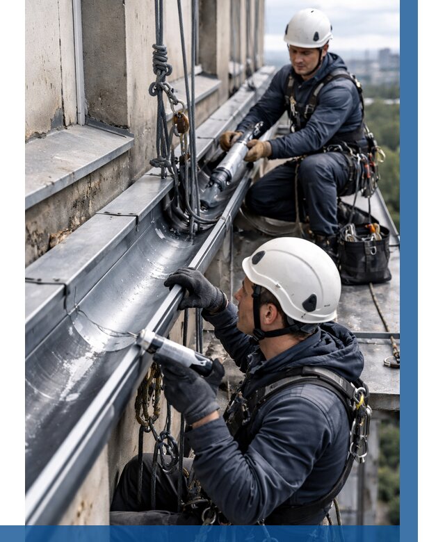 Ремонт водосточных желобов в Сланцах от 6716 р. | ВЫСОТНИК-Слы