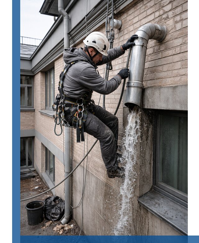 Профессиональная прочистка водосточных труб в Сланцах с гарантией