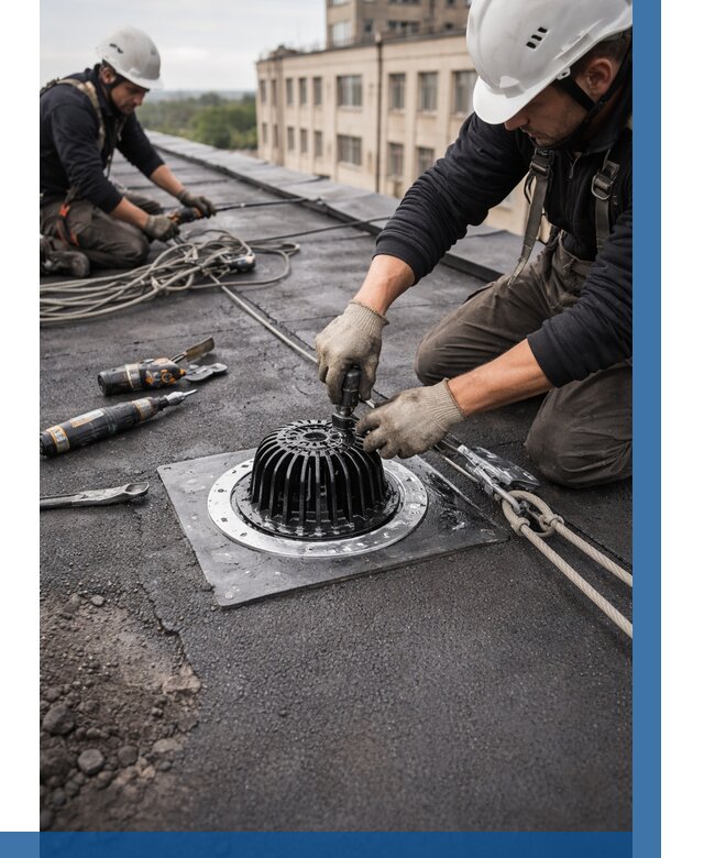 Установка водосточных воронок в Сланцах цена от 3616 р. | ВЫСОТНИК-Слы