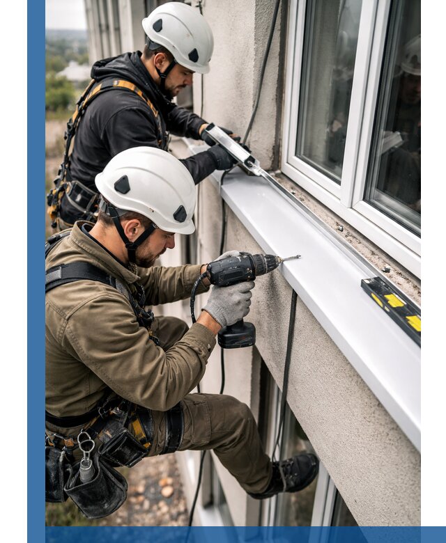 Профессиональный монтаж оконных отливов и отведения воды в Сланцах