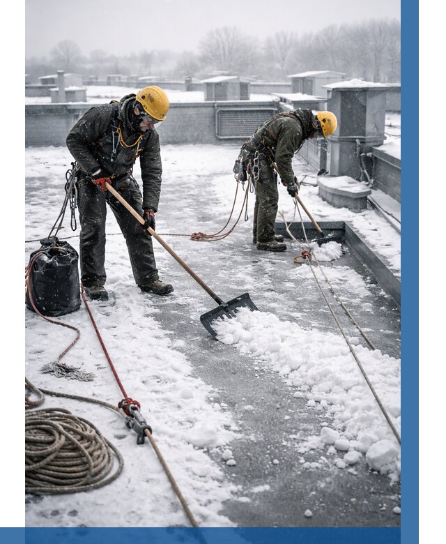 Очистка крыши от снега в Сланцах от 7749 р. | ВЫСОТНИК-Слы