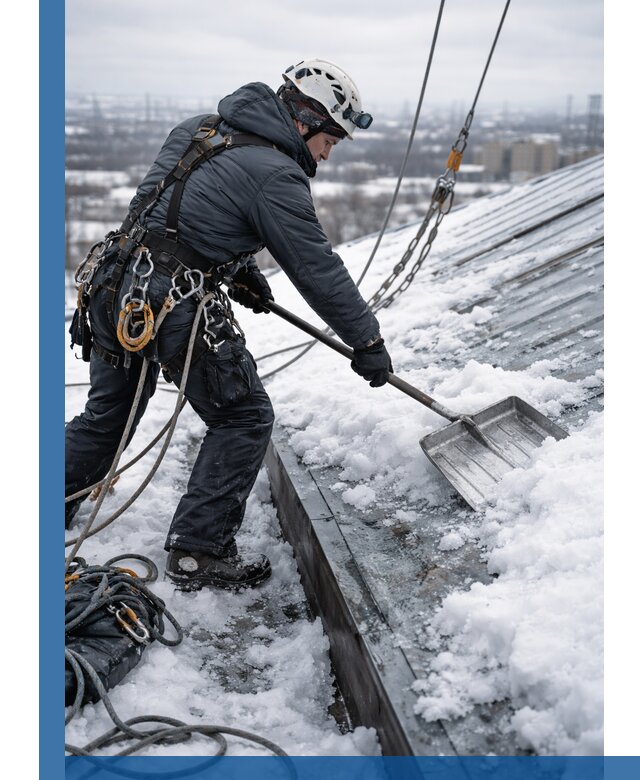 Профессиональная очистка кровли от снега и наледи в Сланцах