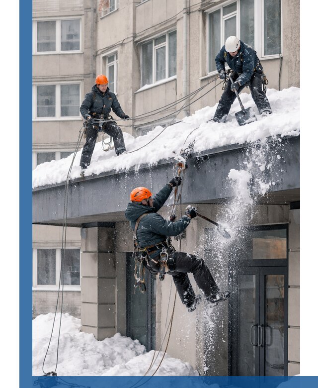 Безопасная очистка навесов от снега в Сланцах круглогодично