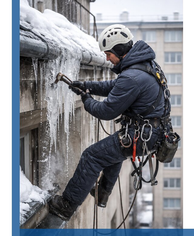 Удаление наледи и чистка водостоков в Сланцах оперативно и безопасно