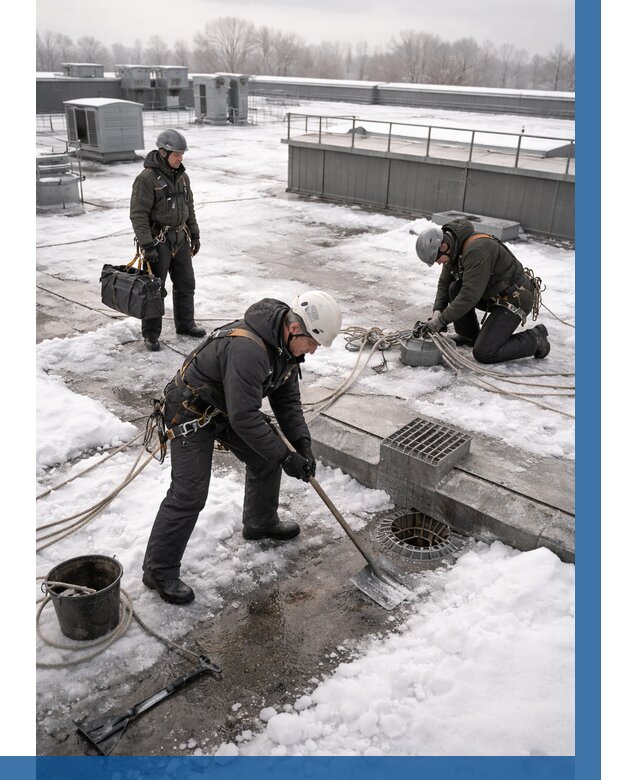 Абонентское обслуживание кровли зимой в Сланцах от 8266 р. | ВЫСОТНИК-Слы