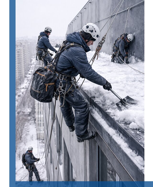 Абонентское обслуживание кровли зимой в Сланцах регулярный уход