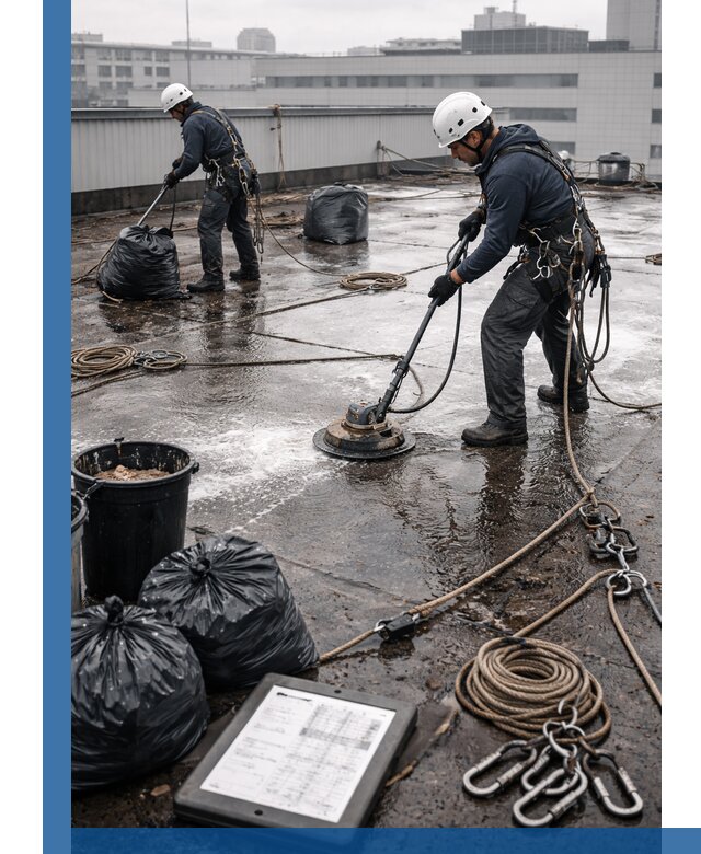 Плановая очистка кровли по графику в Сланцах для безопасности