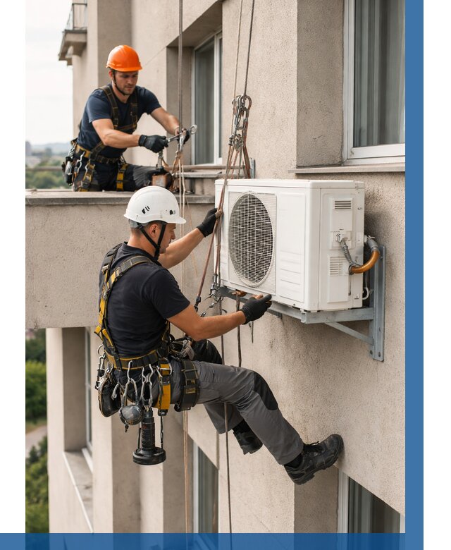 Монтаж внешнего блока кондиционера в Сланцах от 6716 р. | ВЫСОТНИК-Слы