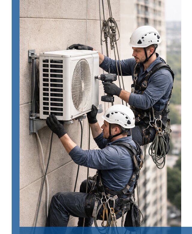 Монтаж внешнего блока кондиционера в Сланцах установка и крепление