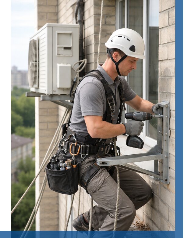 Установка кронштейнов кондиционера в Сланцах от 3616 р. | ВЫСОТНИК-Слы