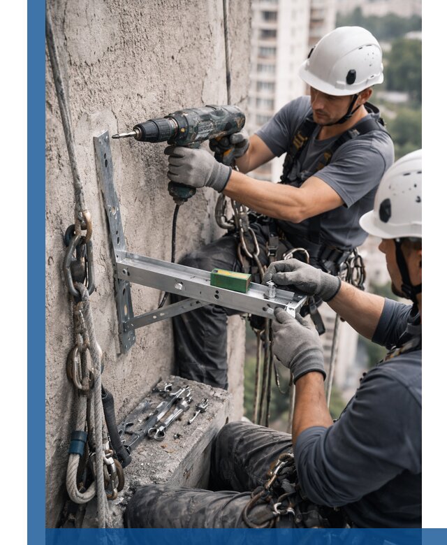 Установка кронштейнов кондиционера и крепежа в Сланцах