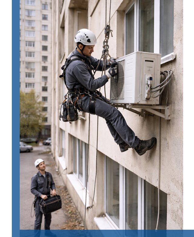 Демонтаж внешнего блока кондиционера в Сланцах профессионально