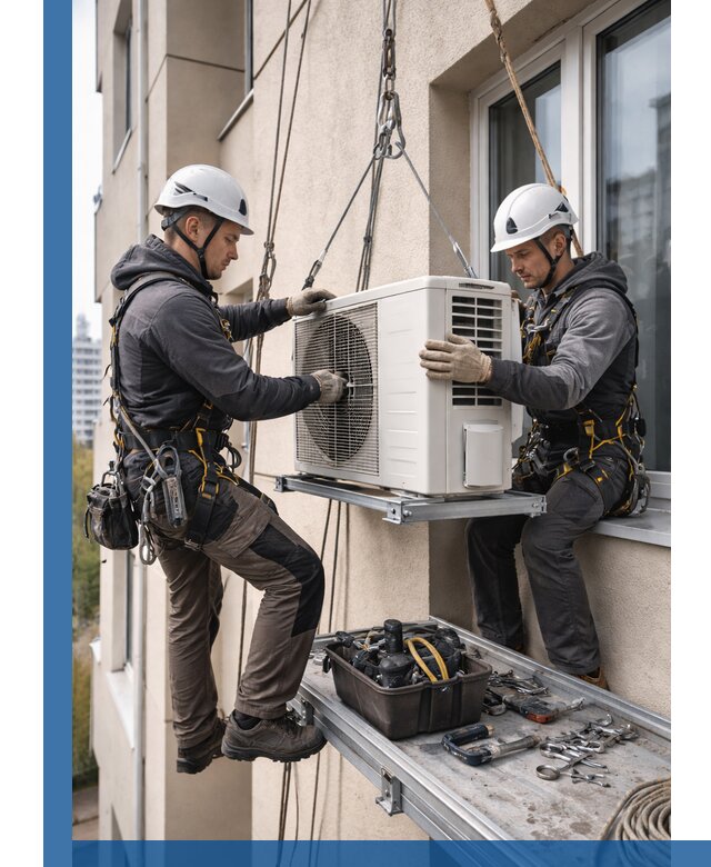 Перенос внешнего блока кондиционера в Сланцах с монтажом и крепежом