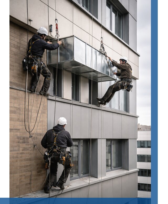 Монтаж воздуховодов на фасаде в Сланцах от 1550 р. | ВЫСОТНИК-Слы